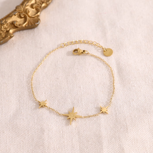Bracelet chaîne doré étoile