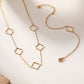 Collier doré chaîne avec 5 trèfles