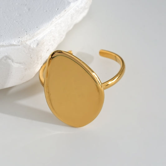 Bague Dorée Plaque Irrégulière