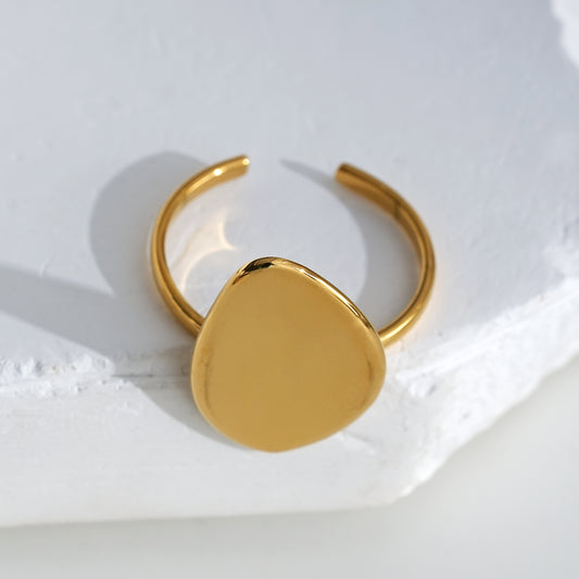 Bague Dorée Plaque Irrégulière