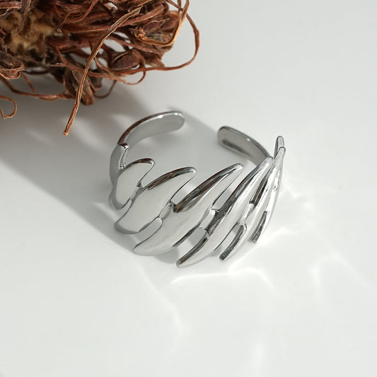 Bague Argentée Ajustable Clôtures Brillantes