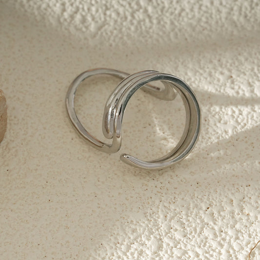 Bague Ouverte Inspiration Sculpturale Asymétrique