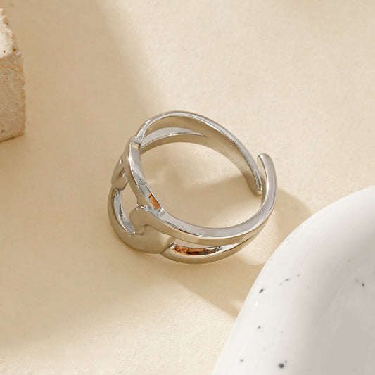 Bague Argentée Chaîne Entrelacée Intemporelle