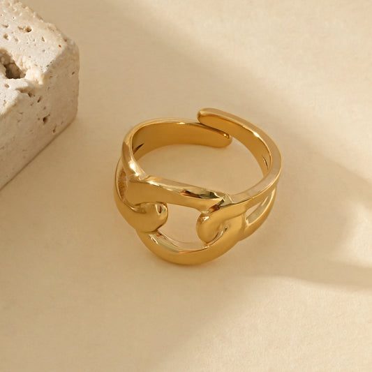 Bague Dorée Chaîne Entrelacée Intemporelle