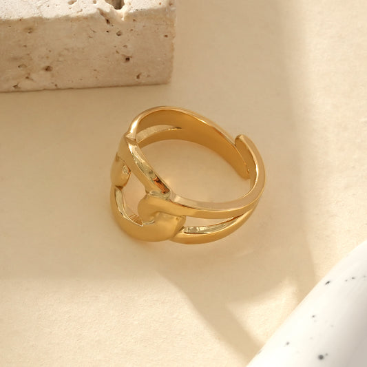 Bague Dorée Chaîne Entrelacée Intemporelle