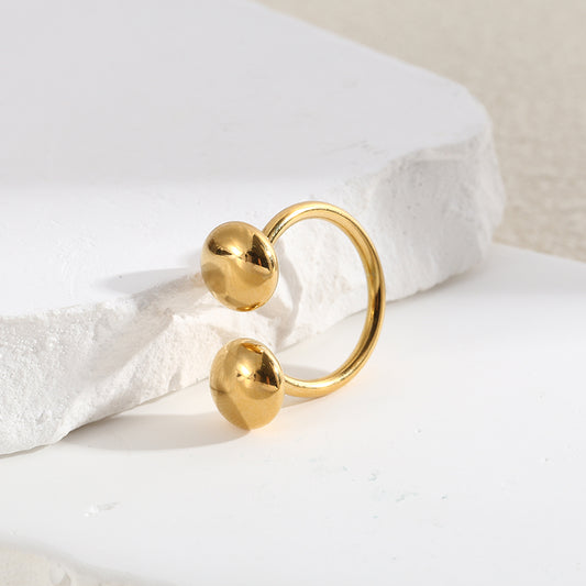 Bague Dorée Boutons Brillants Sur Pointes