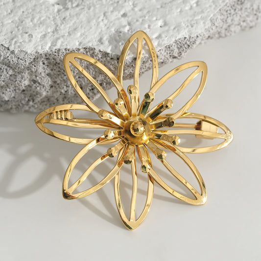 Broche Dorée Fleurs