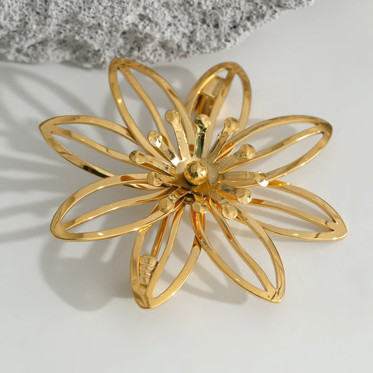 Broche Dorée Fleurs
