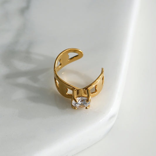 Bague d'oreilles Earcuff Dorée avec Strass