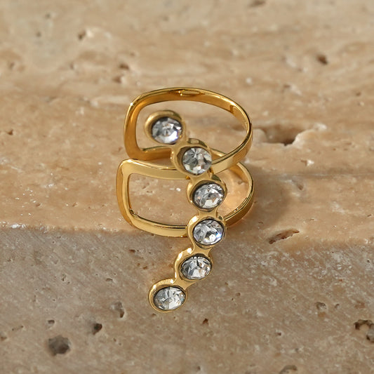 Bijou d'Oreille Doré Multi Strass