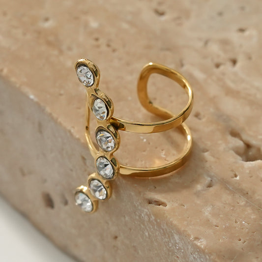 Bijou d'Oreille Doré Multi Strass