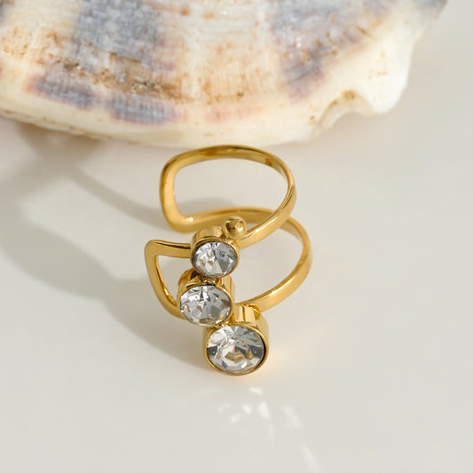 Bijou d'oreille earcuff avec trois oxyde de zirconium