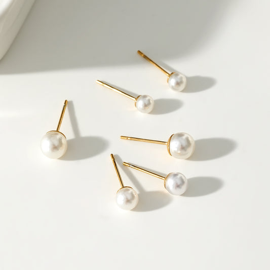 Lot de 3 Paires de Boucles d'Oreilles Perles Tailles Différentes