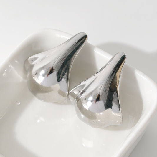 Boucles d'Oreilles Incurvées Épaisses Argentées