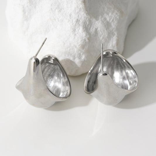 Boucles d'Oreilles Incurvées Épaisses Argentées