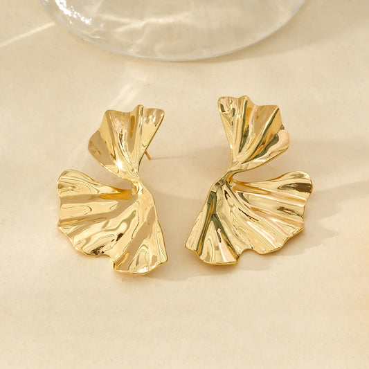 Boucles d'oreilles Dorées Demi Fleur