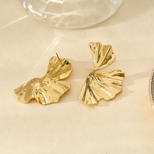 Boucles d'oreilles Dorées Demi Fleur