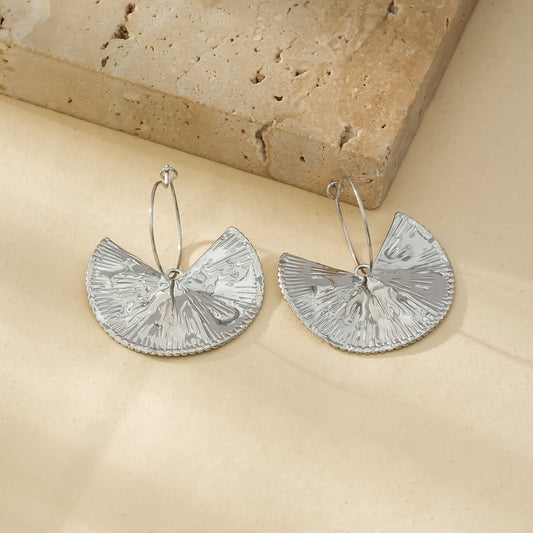 Boucles d'Oreilles Argentées Créoles 3/4 cercle