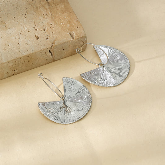 Boucles d'Oreilles Argentées Créoles 3/4 cercle