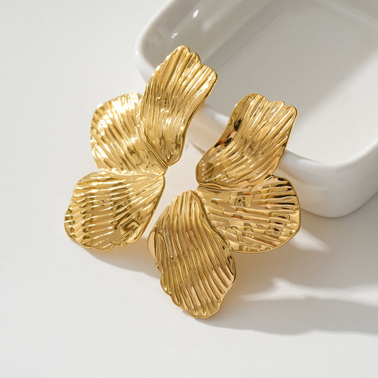 Boucles d'Oreilles Dorées Fleur Séparée