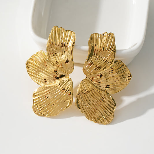 Boucles d'Oreilles Dorées Fleur Séparée