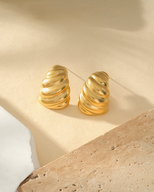 Boucles d'Oreilles Dorées Croissants Mattes