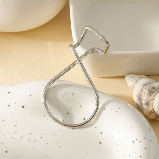 Bijou d'Oreille Argenté Style Géométrique