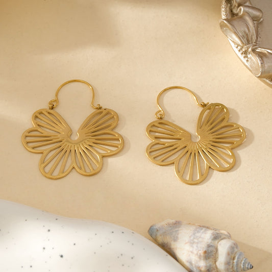 Boucles d'Oreilles Forme De Fleur Ajourée