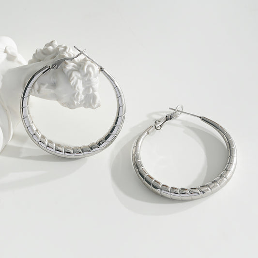 Boucles d'Oreilles Argentées Créoles Motifs Crevettes