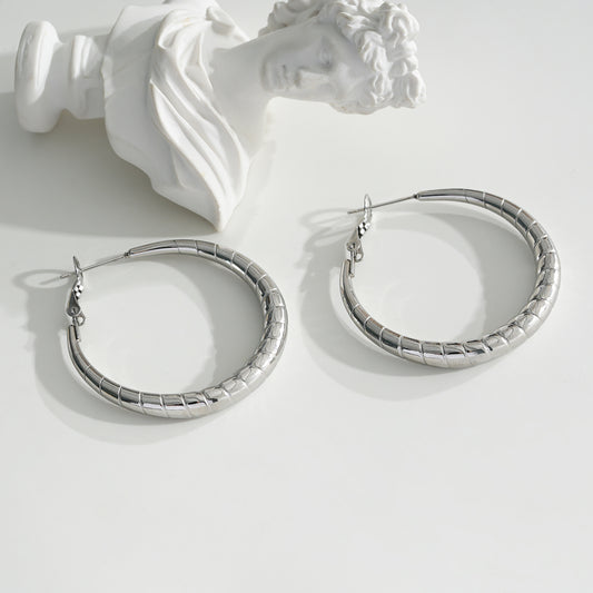 Boucles d'Oreilles Argentées Créoles Motifs Crevettes