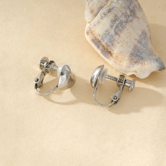 Boucles d'Oreilles à Clip Cœur Éclat Raffiné