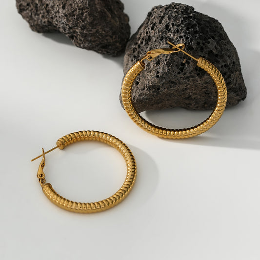 Boucles d'Oreilles Dorées Petites Créoles Bobines