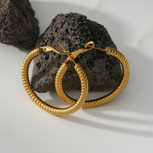 Boucles d'Oreilles Dorées Petites Créoles Bobines