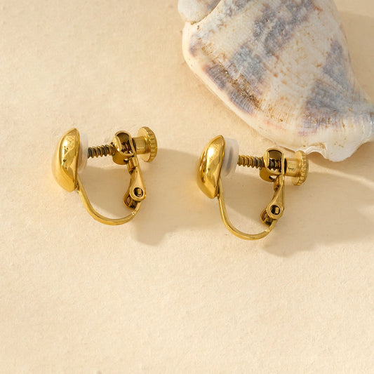 Boucles d'Oreilles à Clip Cœur Éclat Doré Raffiné