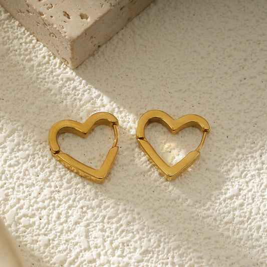 Créoles Romantiques En Forme De Cœur Doré