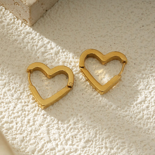 Créoles Romantiques En Forme De Cœur Doré