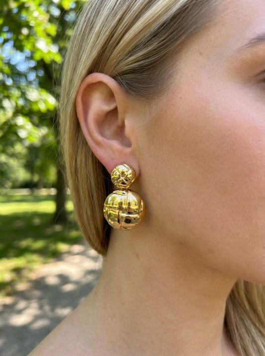 Boucles d'oreilles double rond pendantes