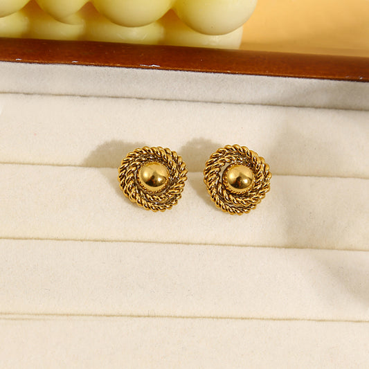 Boucles d'Oreilles Dorées Puces Boules