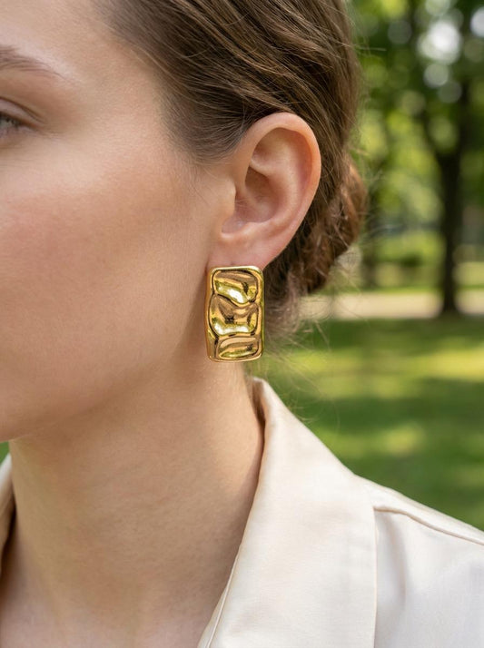 Boucles d'oreilles rectangle puce d'oreilles