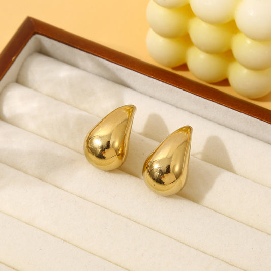 Boucles d'oreilles gouttes bombées dorées