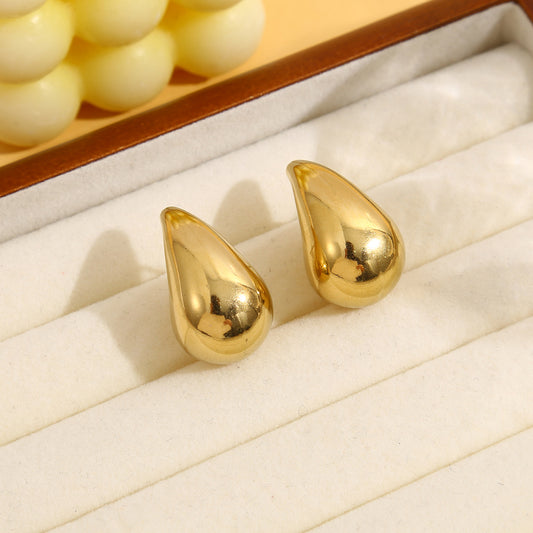 Boucles d'oreilles gouttes bombées dorées