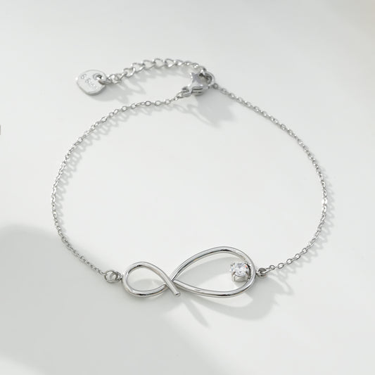 Bracelet Chaîne Avec Nœud de Huit Et Strass