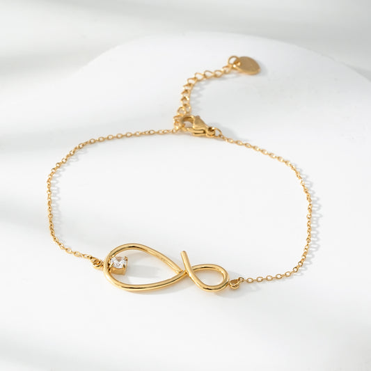 Bracelet Chaîne Avec Nœud de Huit Et Strass