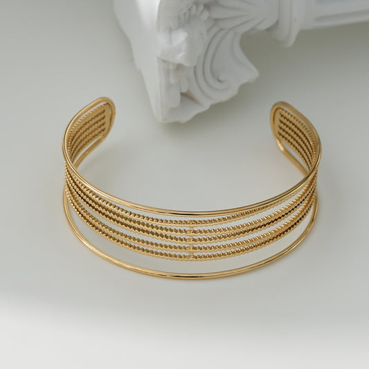 Bracelet Doré Manchette Ouverte Multi Fils Simples