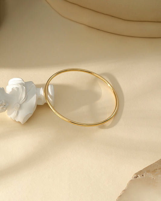 Bracelet Doré Jonc Classique Brillant 7 cm de Diamètre