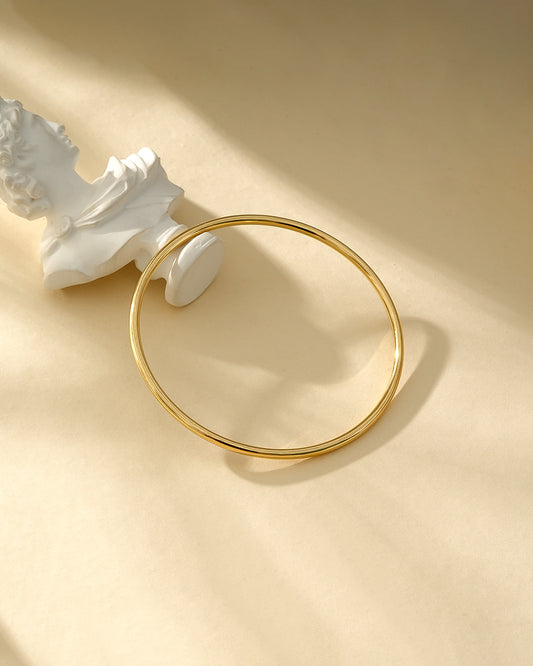 Bracelet Doré Jonc Classique Brillant 7 cm de Diamètre