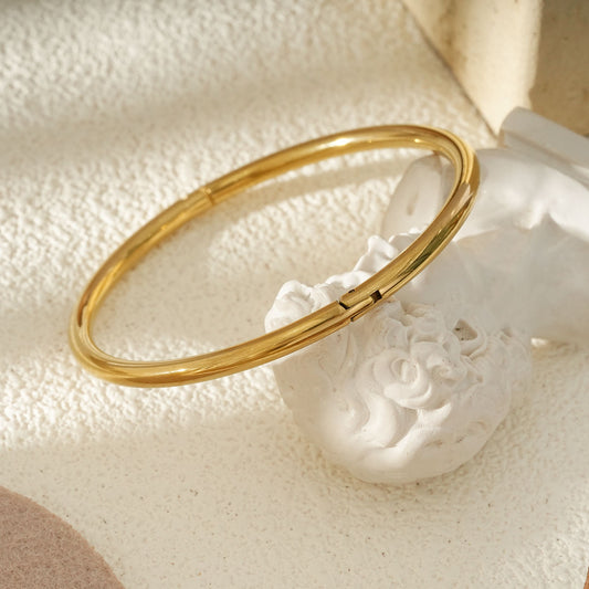 Bracelet Doré Jonc Classique Ouvrable Brillant