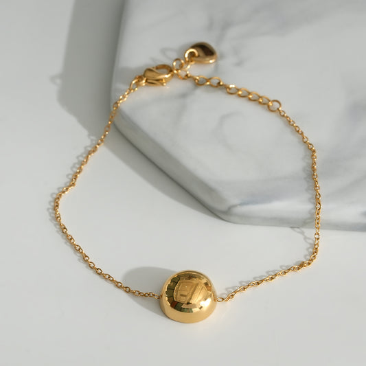 Bracelet Chaîne Dorée Grosse Demi-Boule