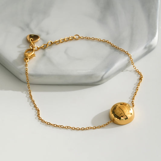 Bracelet Chaîne Dorée Grosse Demi-Boule