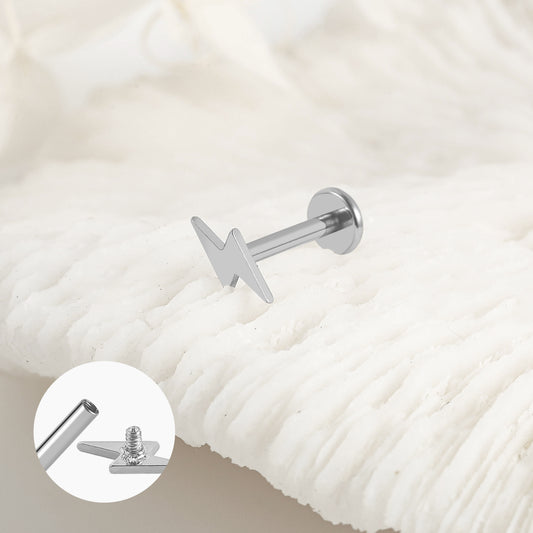 Piercing Argenté Eclair en Acier Inoxydable